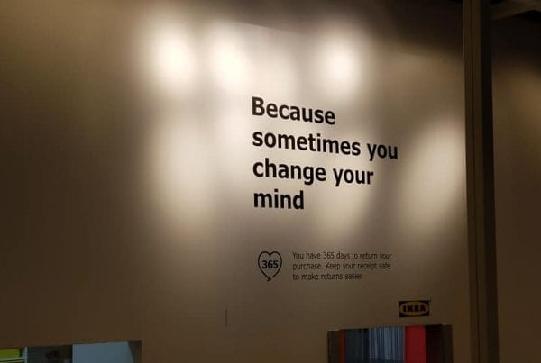 commercial graphic on business wall